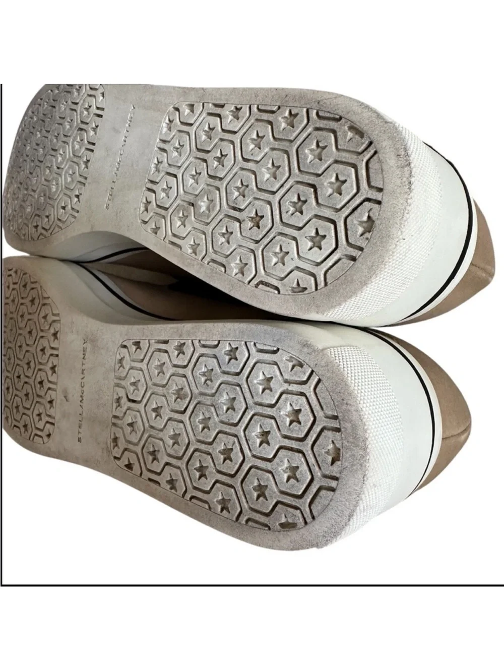 Stella McCartney Binx Glitter Star Platform Sneakers Beige Gold EU 40
